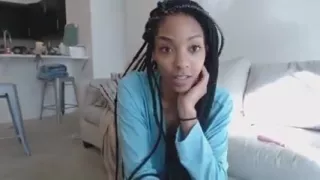 Sexy ebony masturbating on cam