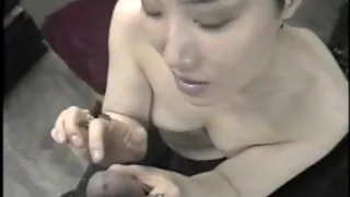 Korean ex-model sucks dicks in a bar part 2