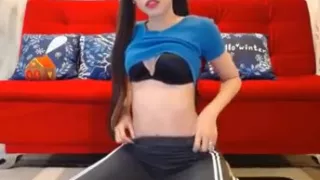 Asian teen in Leggings Vibrator