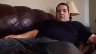 Chubby bear strips and jerks off