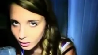 Horny college babe sucks her first black cock after party