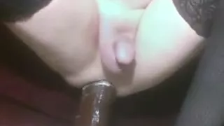 Sissy anal training with big black dildos