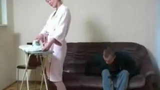 Widow mother with a sensational ass seduced and fucked