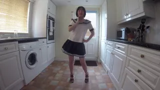 Wife in School uniform Dancing Striptease