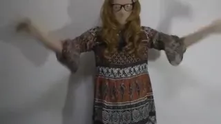 Zentai lori crossdress pretty dress cum