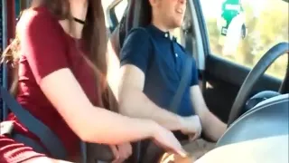 girlfriend  sucking cock in driving car