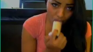 Precious ebony girl trains all her holes