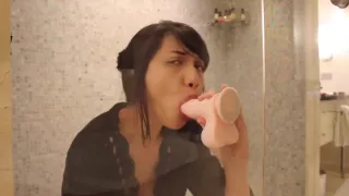 Dildo masturbation in shower