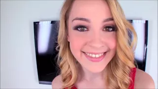 Amateur blonde eats cum