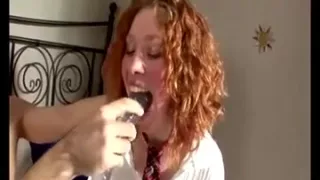 Stunning Redhead college girl college girl Deep Throat and Fisting