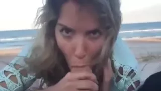 Blowjob Fuck and Facial On The Beach