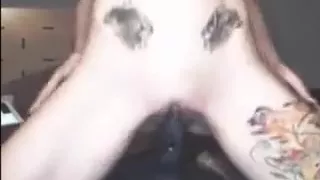 The girl plays with dragons dicks