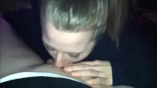 Blonde chick throats sloppy dick