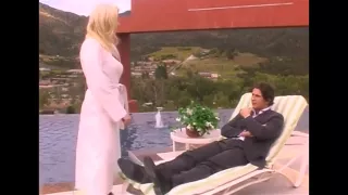 European girl over facial handjob