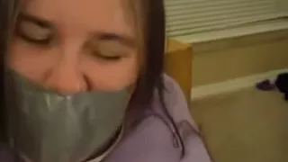 Chubby girl struggles in casual clothes