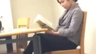 Candid college library feet shoeplay dangling college girl