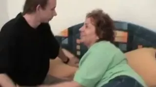 junior boy and mature woman