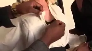 Blonde mature Gilf Interracial Gangbang