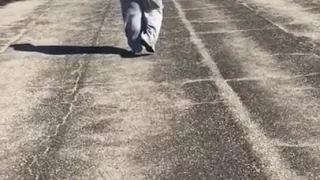 Bbw milf big booty jiggling in sweats 4