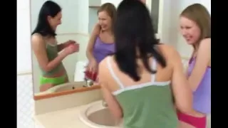 Two lesbians in the bathroom