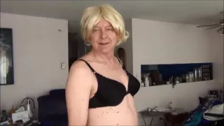 Naughty Gigi in fishnet tights and black bras