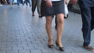 Sexy Legs! mature walking high heels open toe