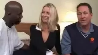 Husband watches wife getting gangbang