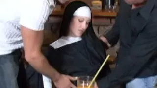 Nun's Double Duty In The Pub