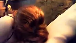 Masked redhead slut sucking hard cock like never before