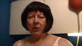 Naughty Gigi enjoys a banana smoothie