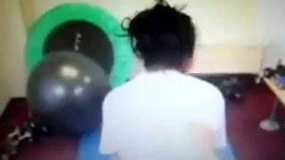 Gym workout with rose