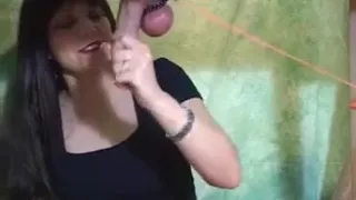 Wicked Wanda's testicle separation milking