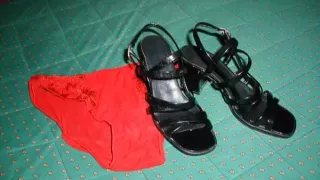 Vintage - From 1998 wife's black sandals fucked