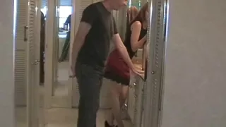 Wife husband ballbusting with high heel cuckold