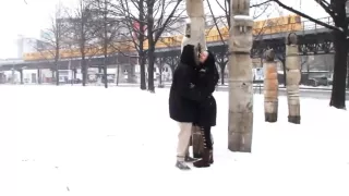 Mareen Deluxe - Public Interracial in the snow
