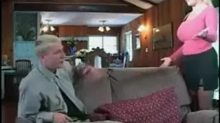 Young video gaming guy does blonde milf