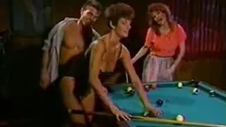 Sharon Mitchell and friend fucked on the pool table