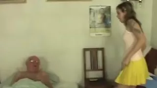 Teen girl show respect for Old Man 8