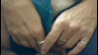 Fingering my wet hairy pussy on cam