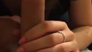 Cute girlfriend blows but does not like the CIM