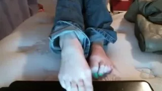 Lola stinky feet after long hot day in boots