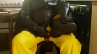 Black and yellow oilskin wank.