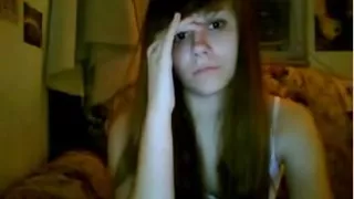 shy girlfriend  tit play on webcam