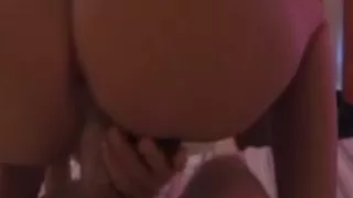 Latex skirt POV riding