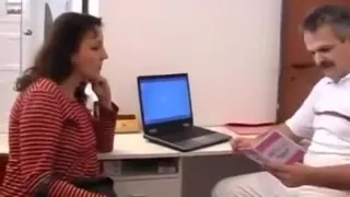 Perverted doctor inspects a pregnant woman internally.