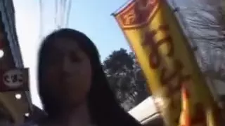 Gorgeous babe gets fingered and fucked in public.