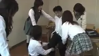 Reverse group sex in the classroom