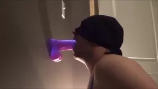 submissive faggit sloppy mouth fuck with slap and facial