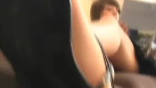 Brunette Girl shows her cute Feet on the Couch