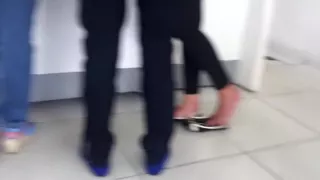 Candid brazilian girl dipping in flats